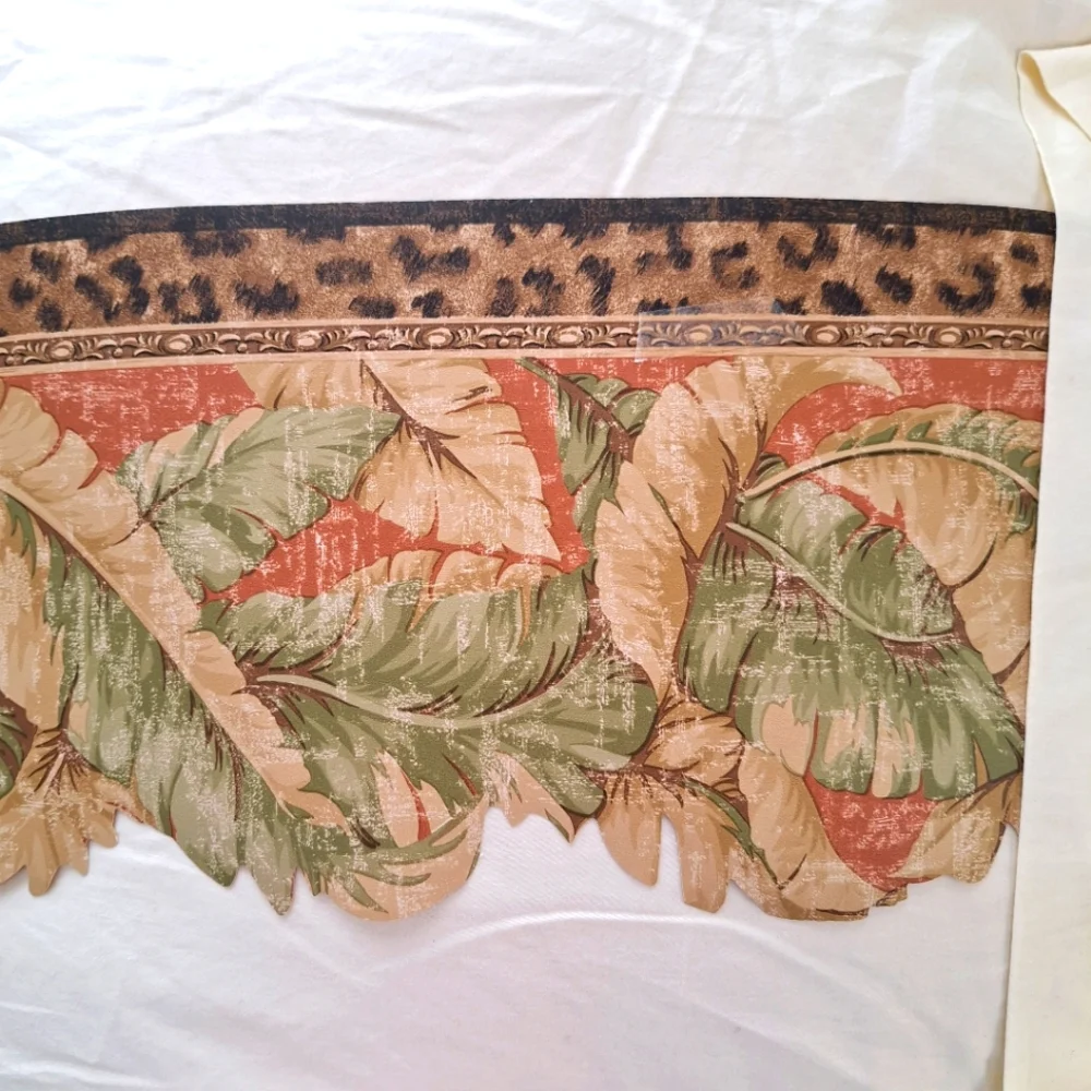 Vtg Wallpaper Border SA Maxwell Co Animal Print & Palm Fronds 7